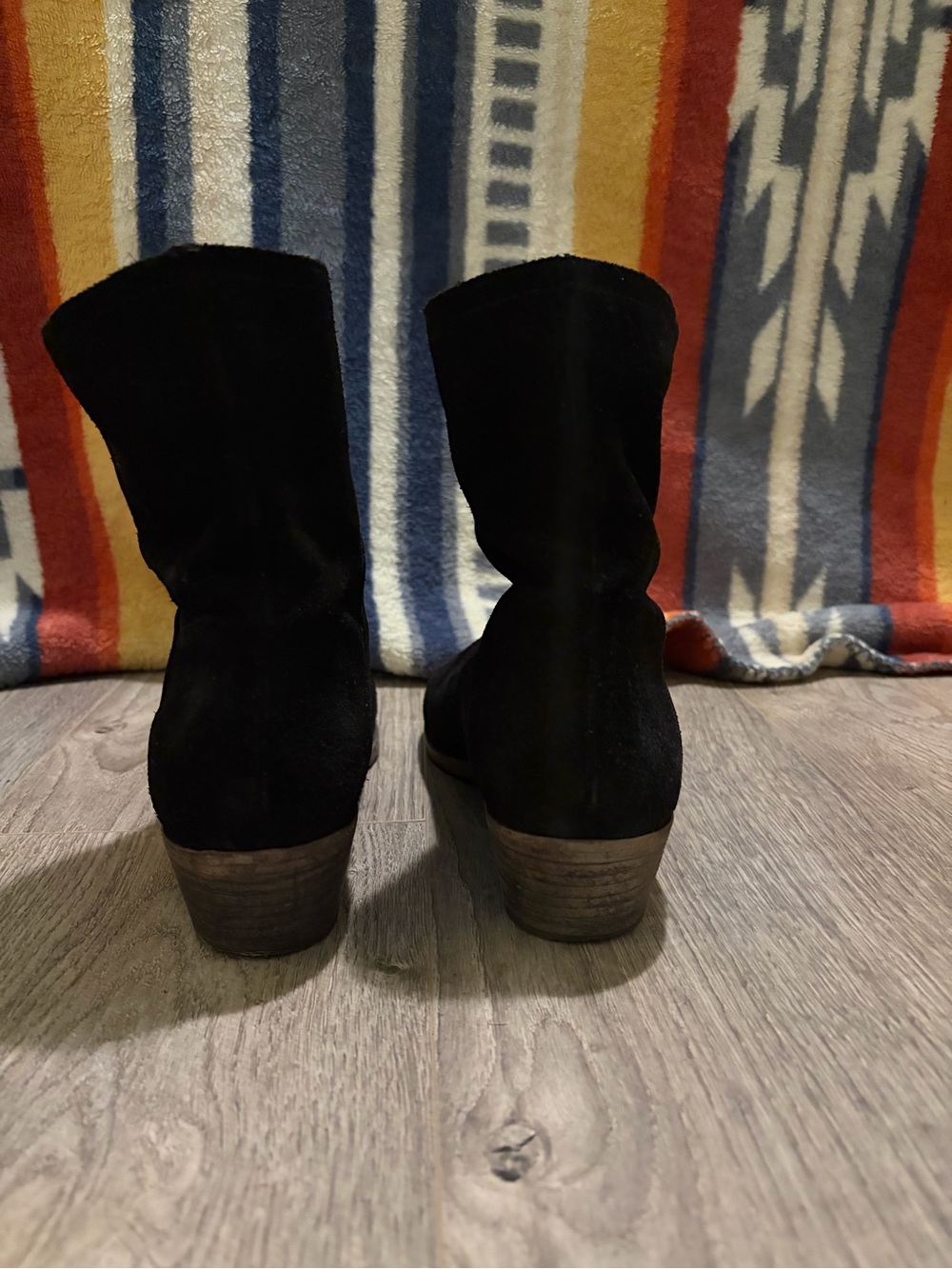 Frye Black Suede Mid-Calf Ankle Booties - Picture 2 of 4
